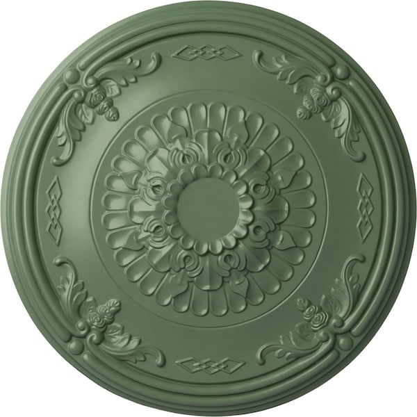 Ekena Millwork Athens Ceiling Medallion (Fits Canopies up to 3 5/8"), 26 1/4"OD x 3 1/4"P, Athenian Green CM27ATAGF - main